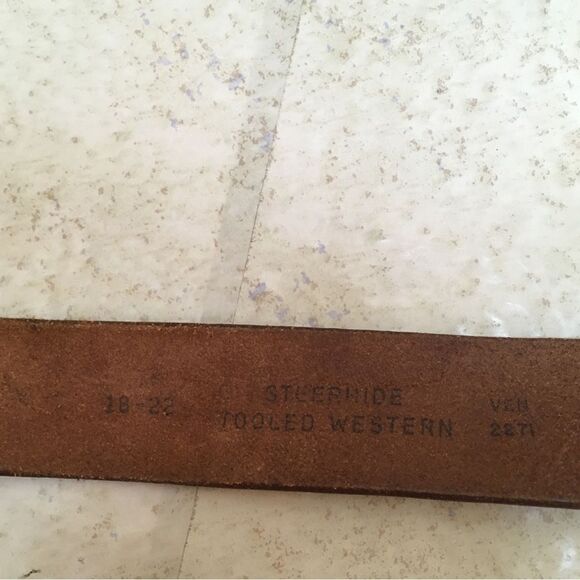 STEERHIDE TOOLED LEATHER BELT‎ - Picture 7 of 7